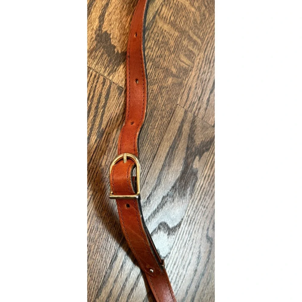 Oroton Sydney Vintage Cognac Leather Crossbody Bag Flap Shoulder Purse 80s 90s